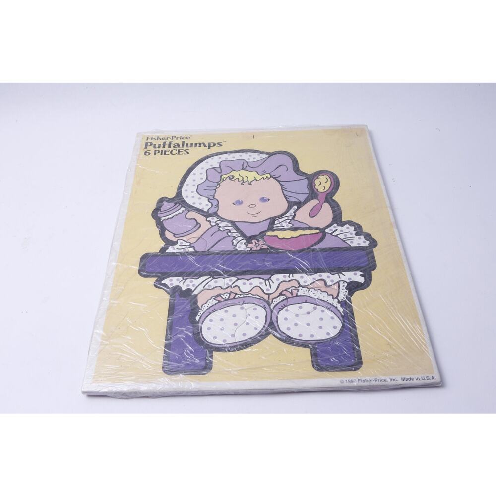 Fisher-Price, Puffalumps, Frame-Tray Puzzle, 6 Pieces, 1993, Baby Doll, Eating,